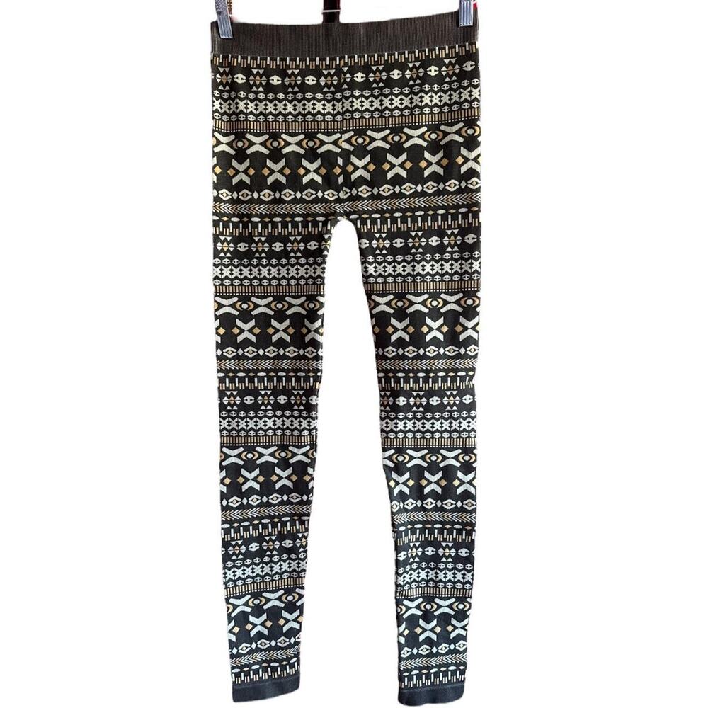 Womens Leggings Size XL Avant Garde Indie Winter Vacation Comfy Stretchy Layers